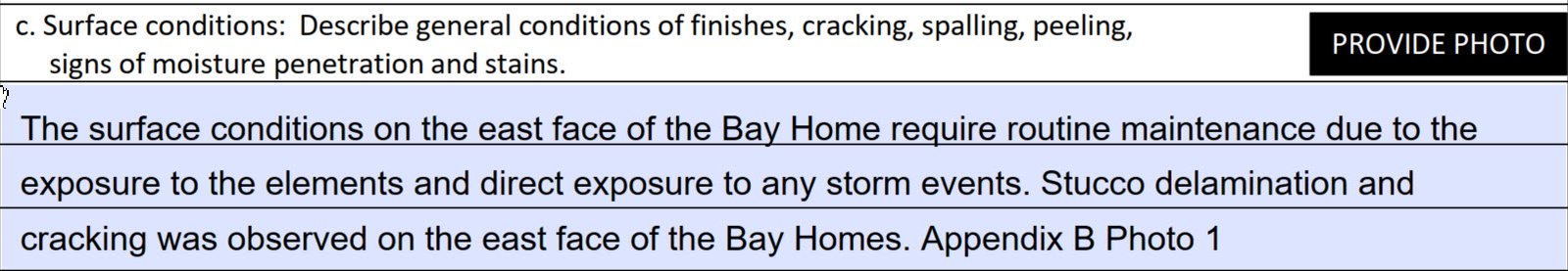 Engineer's Certification Report to City: Stucco