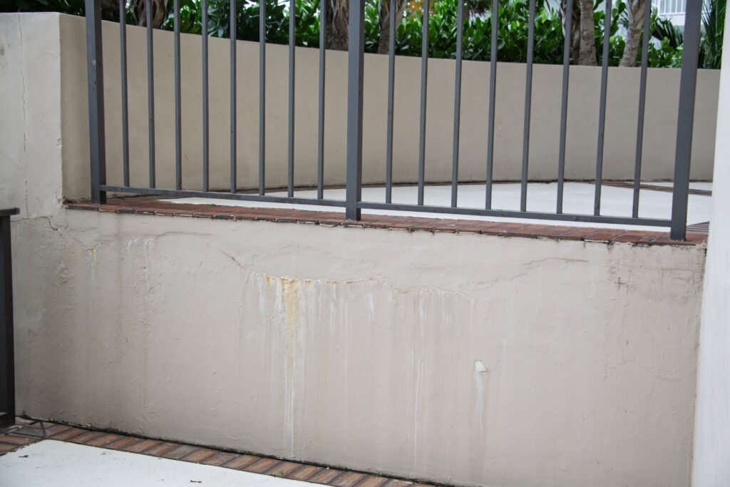 Water leaks damage concrete