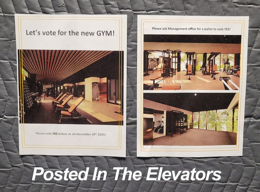 Signs posted in elevators