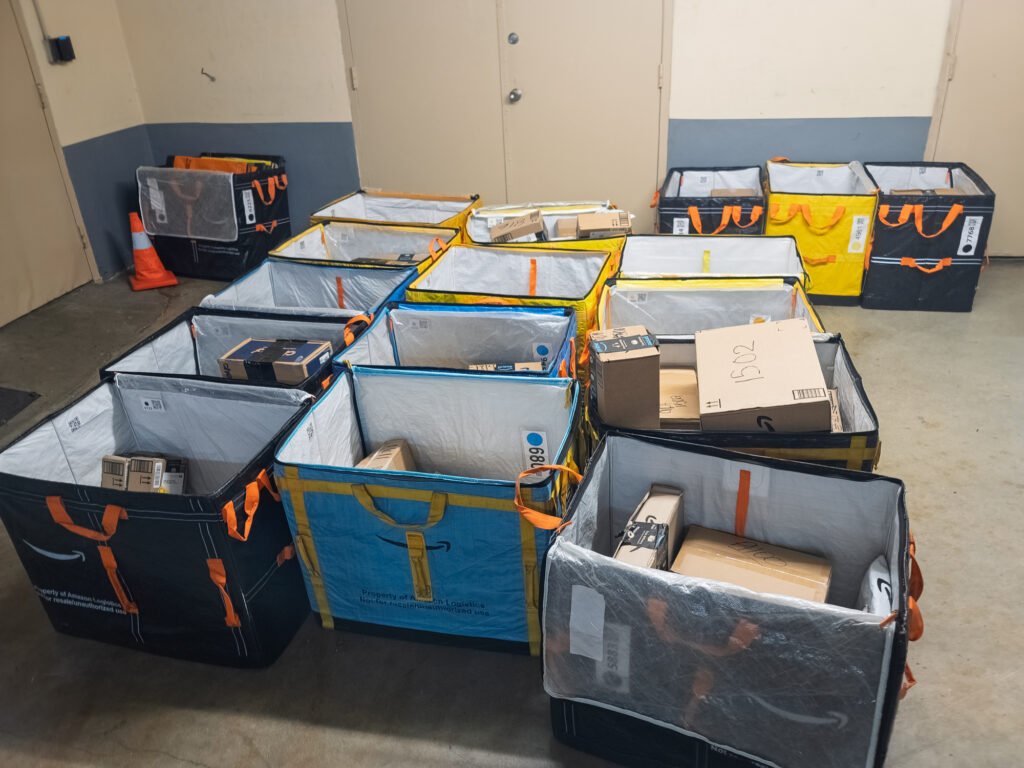 Our receiving area at 7:54 PM on 1/13