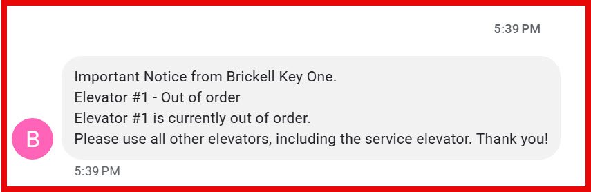2/3/26 Elevator #1 Out Of Service