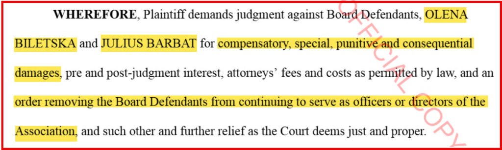 Lawsuit names our president and vice president