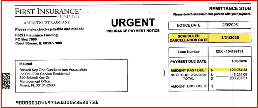 Insurance Past Due Notice